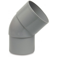 BOCHT 45&deg; PVC-U 80 MM LIJMMOF X VERJONGING GRIJS