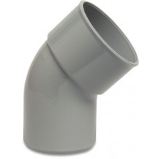 BOCHT 45&deg; PVC-U 32 MM LIJMMOF X SPIE GRIJS KOMO